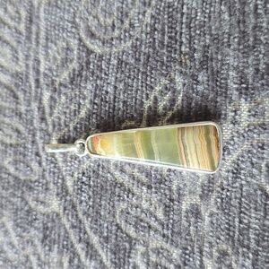 925 Sterling Silver Banded Onyx Pendant